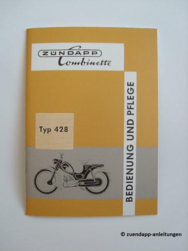 Bedienungsanleitung Zündapp Combinette Typ 428, Handbuch