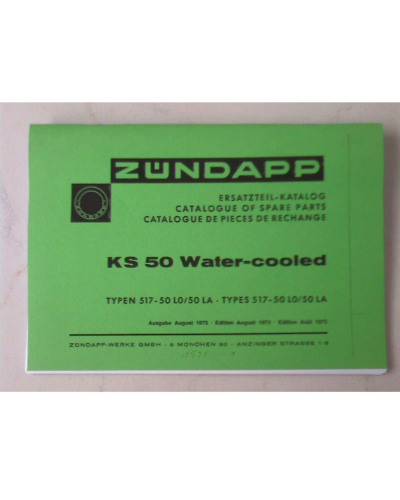 Zündapp KS 50 Water cooled, 517 ´er Ersatzteilkatalog, Liste