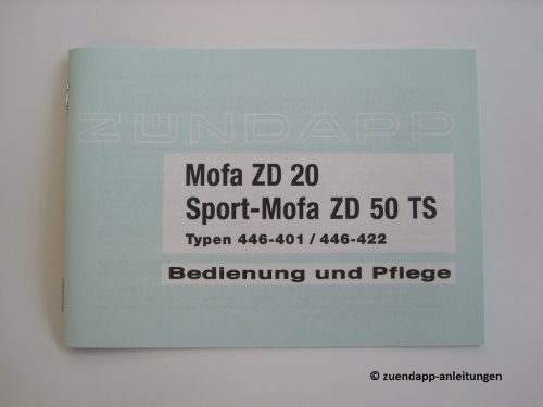 Bedienungsanleitung Zündapp ZD 20, ZD 50 TS, Handbuch
